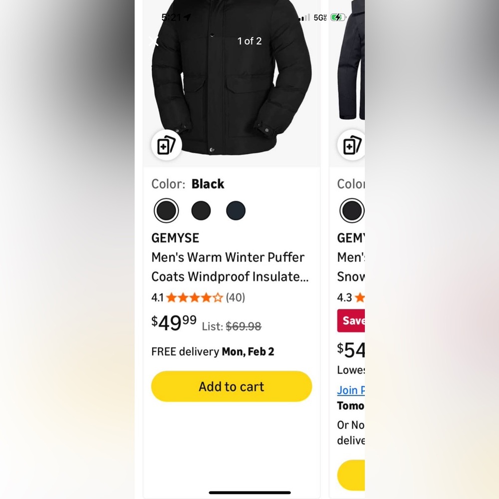 Men's Black Winter Puffer Coat